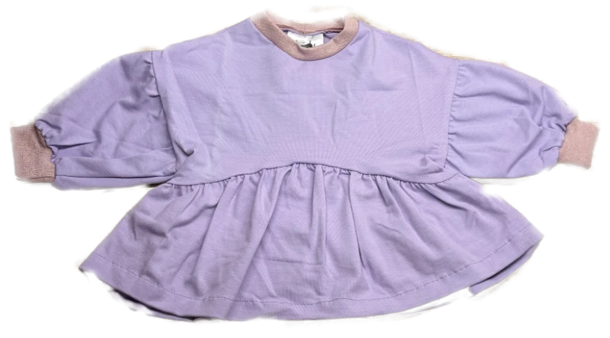 Langarmshirt mit Raffung – Lila