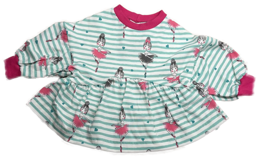 Langarmshirt mit Raffung – Gestreifte Tänzerin