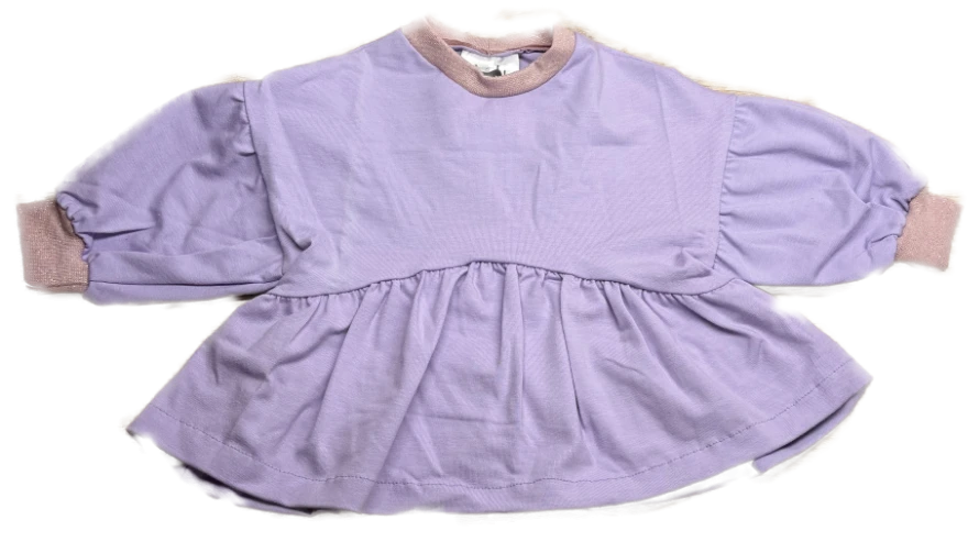 Langarmshirt mit Raffung – Lila