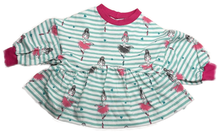 Langarmshirt mit Raffung – Gestreifte Tänzerin
