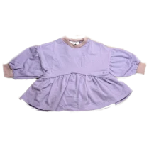 Langarmshirt mit Raffung – Lila